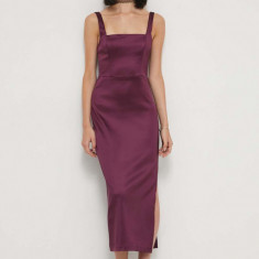 Abercrombie & Fitch rochie culoarea violet, midi, mulata