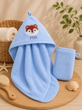 Cumpara ieftin Prosop pentru bebelusi cu manusa, albastru, GULUNCE BABY, Fox