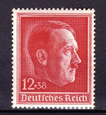 ✅ (S44) Germania Reich 1938 - &quot;Adolf Hitler - aniversare 49 de ani &quot; ,serie Mi.664 cota 13 Є , MNH , mica fisura in dreapta