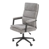 Scaun directorial HM Adriano, stofa, inaltime reglabila, mecanism de balansare, perne duble, 100 kg, gri