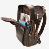 Cumpara ieftin Rucsac Laptop 16&#039; Piele Naturală, Noble, Design Retro Business, Antiperspirant, Ataşabil Troler, Maro/Cafea