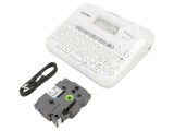 Imprimantă etichete Brother cu tastatură QWERTY și interfață USB, viteză 20mm/s