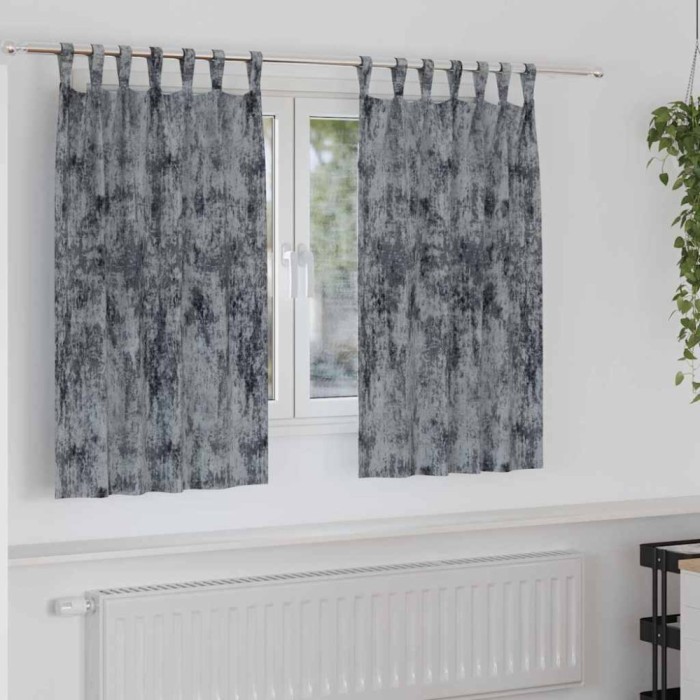 vidaXL Set de perdele din catifea , 2 piese, gri argintiu, 140 x 140 cm