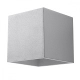 Lampă De Perete Quad Gri Aluminiu 1 Bec Pătrat Modern De Interior
