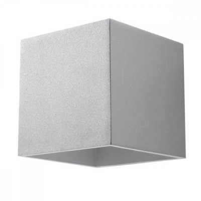 Lampă De Perete Quad Gri Aluminiu 1 Bec Pătrat Modern De Interior foto