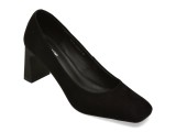 Pantofi IMAGE negri, 82982, din piele intoarsa
