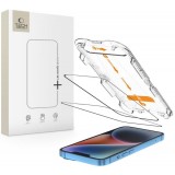 Folie de protectie Ecran Tech-Protect Quick Set+ pentru Apple iPhone 16e / 14 / 13 Pro / 13, Sticla Securizata, Full Glue, Set 2 bucati, Cu Rama Ajuta