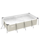 Outsunny Piscină Demontabilă Tubulară 394,5x208,3x80,5 cm 6075 L cu Cadru Metalic Plasture de Reparare fără Pompă de Filtrare Gri | Aosom Romania
