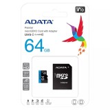 Micro SDXC Clasa 10 64GB ADATA AUSDX64GUICL10A1-RA1