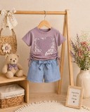 Set pentru fetite MINAMINOKIDS cu pantaloni scurti denim (Marime Disponibila: 2