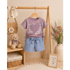 Set pentru fetite MINAMINOKIDS cu pantaloni scurti denim (Marime Disponibila: 4