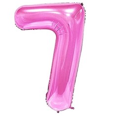 Balon din folie metalizata, Cifra 7, aniversare, 80 cm, Roz
