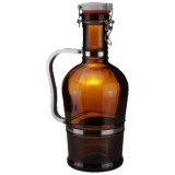 Biersiphon 2L, Braun - Glaskaraffe f&uuml;r Selbstgebrautes Bier - Stilvolle Pr&auml;sentation &amp; Einfaches Abf&uuml;llen