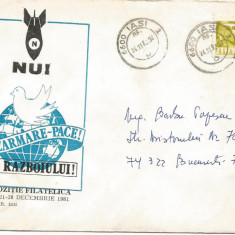 % plic-scrisoare-EXPOZITIA FILATLICA NU RAZBOIULUI -Iasi 1981