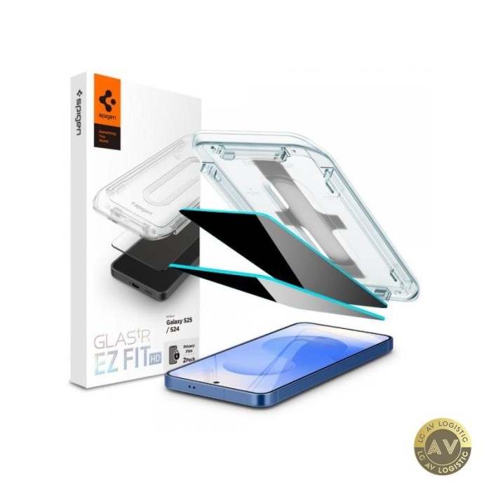 Folie de protectie Ecran Privacy Spigen EZ FIT pentru Samsung Galaxy S25 S931 / S24 S921 Sticla Securizata Full Glue Set 2 bucati