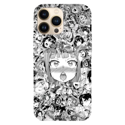 Husa compatibila cu Apple iPhone 13 model Ahegao Black&amp;amp;amp;White, Silicon, TPU, Viceversa foto