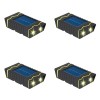 Set 4 lampi solare de perete, dreptunghiulare, lumineaza bidirectional, lumina calda, rezistente la apa si praf, acumulator de capacitate mare, negru