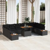 vidaXL Set de canapele pentru grădină 11 pcs Negru Rattan poli 3358842