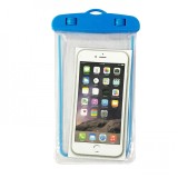 Husa subacvatica zip waterproof flippy, snowproof, universala, impermeabila, cu snur, pentru telefon sau documente, albastru deschis