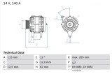 BOSCH 0 986 082 620 Generator / Alternator