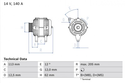 BOSCH 0 986 082 620 Generator / Alternator foto