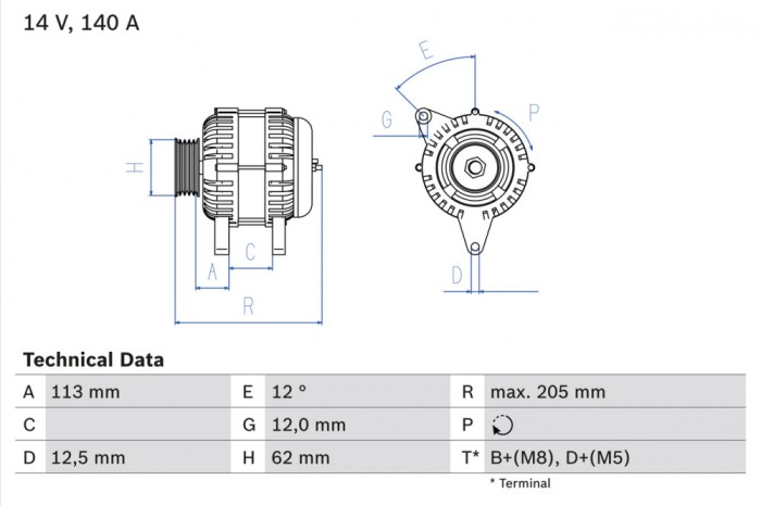 BOSCH 0 986 082 620 Generator / Alternator