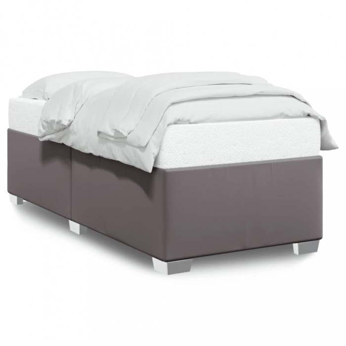 vidaXL Cadru de pat, gri, 80x200 cm, piele ecologică