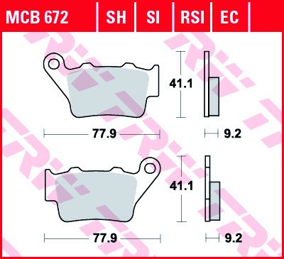 Set placute frana TRW MCB672SI - Aprilia Pegaso 650 - Gas Gas EC 125-300 - Husaberg - Husqvarna WR - TE 125-610 - KTM 125-640 foto