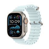Cumpara ieftin Curea smartwatch, THD, Oceanic Loop, pentru Apple Watch Ultra2 49 mm, Apple Watch 46 mm seria 10, marime universala, albastru arctic, catarama gri