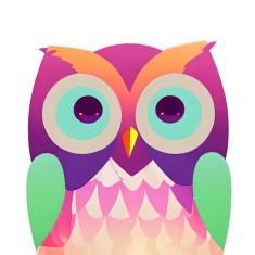 Sticker decorativ, Bufnita, Multicolor, 60 cm, 7595ST foto