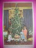 HOPCT 6414 CU COPII LA CASTELUL LOEKEN CRACIUN -1937 -REGINA ASTRID-FAMILIA REGALA BELGIA-CROMO LITHO-CIOCOLATA COTE D&#039;OR