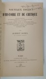 NOUVEAUX ESSAIS , D ' HISTOIRE ET DE CRITIQUE par ALBERT SOREL , 1898