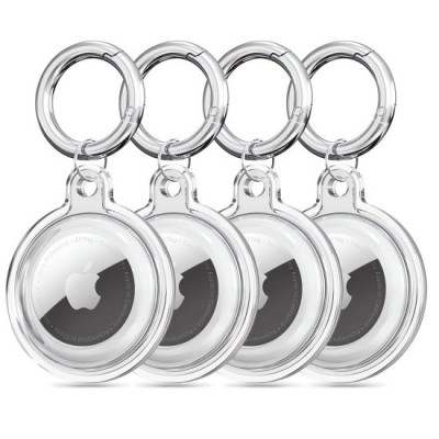 Husa Apple AirTag (set 4) - Techsuit Holder Silicone (CT15) - Clear foto