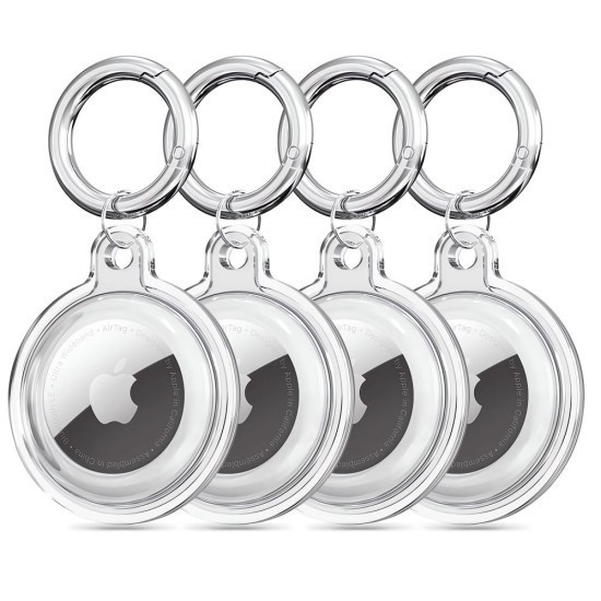 Husa Apple AirTag (set 4) - Techsuit Holder Silicone (CT15) - Clear