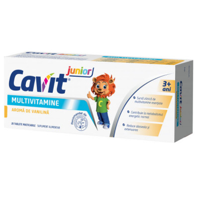 Cavit Junior Multivitamine Aroma Vanilina 20 tablete Masticabile Biofarm foto