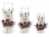 Cumpara ieftin Set 3 candele Craciun 20x15x30 cm, 17x13.5x26.5 cm, 11.5x15x21.5 cm