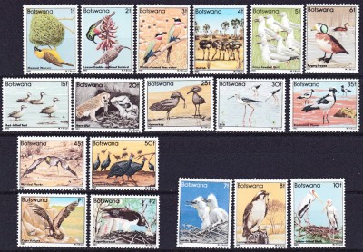 DB1 Fauna Pasari 1982 Botswana 18 v. MNH foto