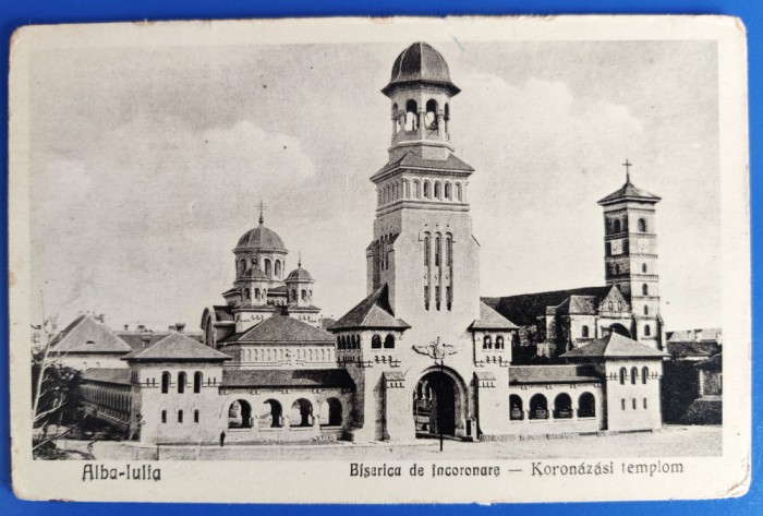 Alba Iulia - Biserica de incoronare - 1930 - printata, circulata, timbru