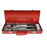 Cumpara ieftin Trusa Profesionala Chrome Vanadium chei tubulare hexagonale 1 2 impact, 24 piese, 8 -32 mm - Rosu