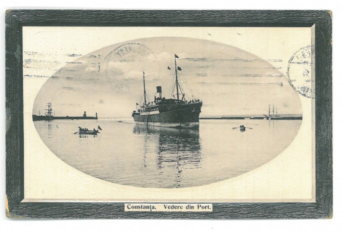 2673 - CONSTANTA, Harbor &amp; Ship, Romania - old postcard - used - 1906