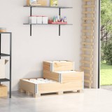 VidaXL Strat &icirc;nălțat cu 3 niveluri, 120x80 cm, lemn masiv de pin