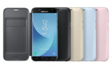 Husa originala Samsung Galaxy J5 2017 J530F J530 Wallet Cover + stylus, Albastru, Roz, Piele