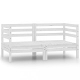 Cumpara ieftin Set mobilier de gradina cu 2 locuri, alb, lemn masiv de pin