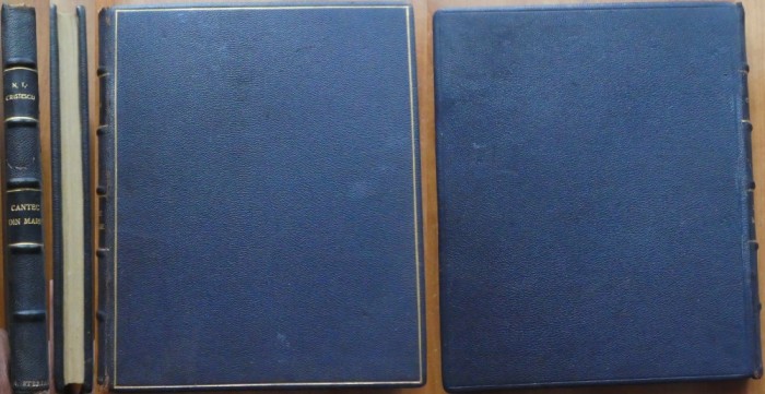 Nicolae T. Cristescu, Cantec din mare, Editura Liga navala Romana, 1933, editia 1 cu autograf, vignete de Nutzi Acontz, leg. bibliofila integral piele