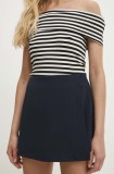 Answear Lab fustă-pantalon culoarea bleumarin, uni, high waist