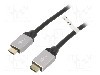 Cablu HDMI - HDMI, din ambele par&amp;#355;i, HDMI mufa, 2m, negru, Goobay - 75777