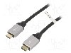 Cablu HDMI - HDMI, din ambele par&amp;#355;i, HDMI mufa, 3m, negru, Goobay - 75844