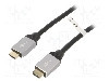 Cablu HDMI - HDMI, din ambele par&amp;amp;#355;i, HDMI mufa, 2m, negru, Goobay - 75777 foto