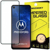 Folie Protectie Ecran WZK pentru Motorola One Action / Motorola One Vision, Sticla securizata, Full Face, Full Glue, Neagra