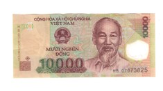 Bancnota Vietnam 10000 dong 2007, polymer, stare buna, cu pliuri